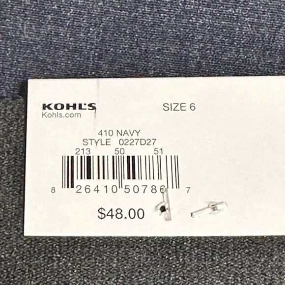 Nine West Womens Bootcut Pants Size 6 Navy Mid Rise Stretch Fabric Academia - Picture 5 of 12